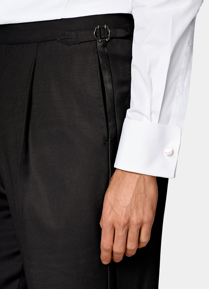 SUITSUPPLY All Season Pure S110's Wool by Vitale Barberis Canonico, Italy Black Tailored Fit Havana Tuxedo