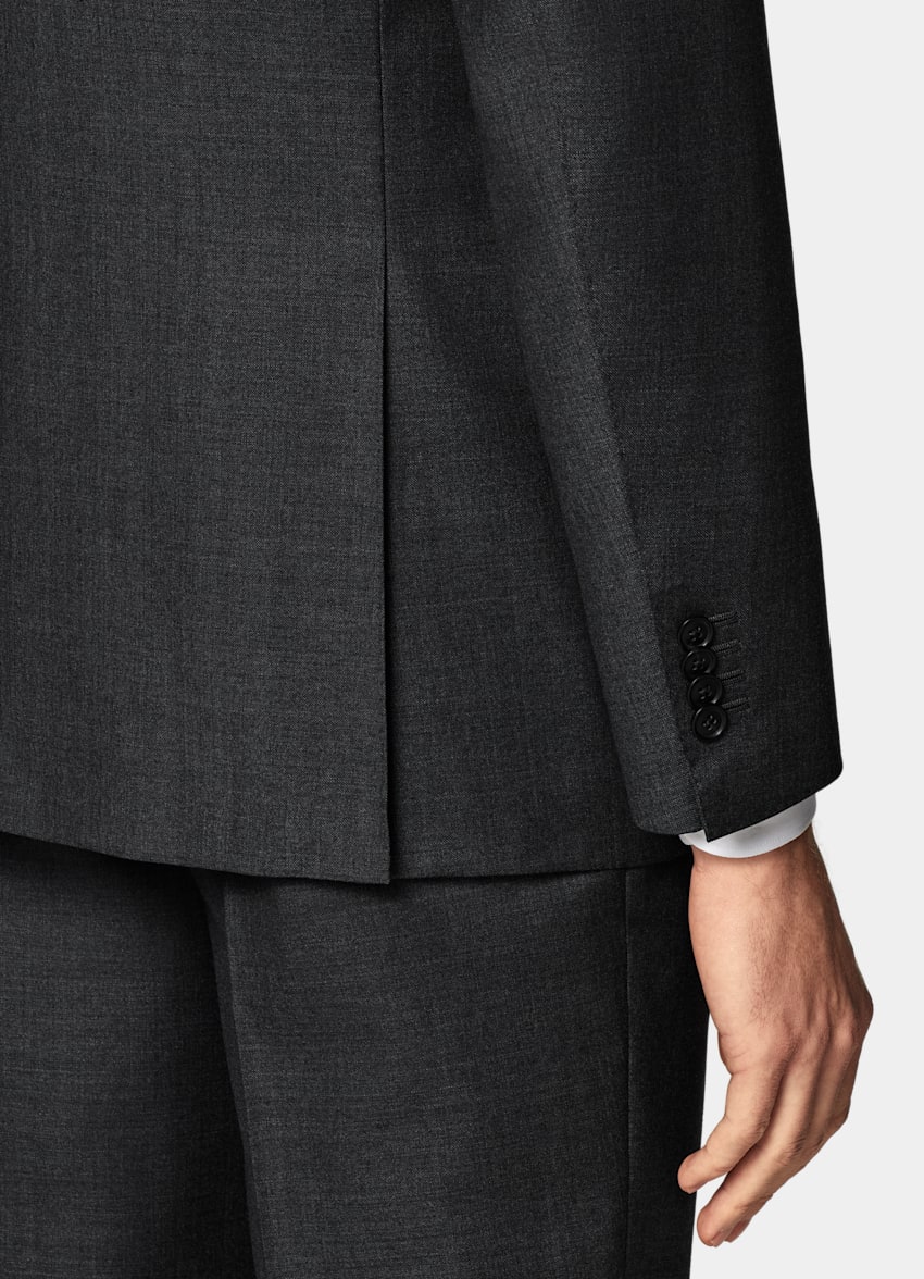 SUITSUPPLY Pura lana S110s de Vitale Barberis Canonico, Italia  Traje Havana gris oscuro corte Tailored