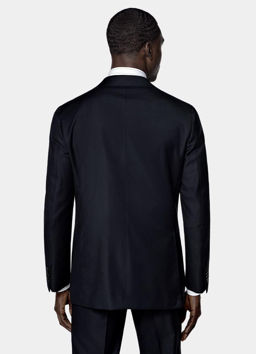 SUITSUPPLY All Season Pura lana S110s de Vitale Barberis Canonico, Italia Traje Havana azul marino corte Tailored