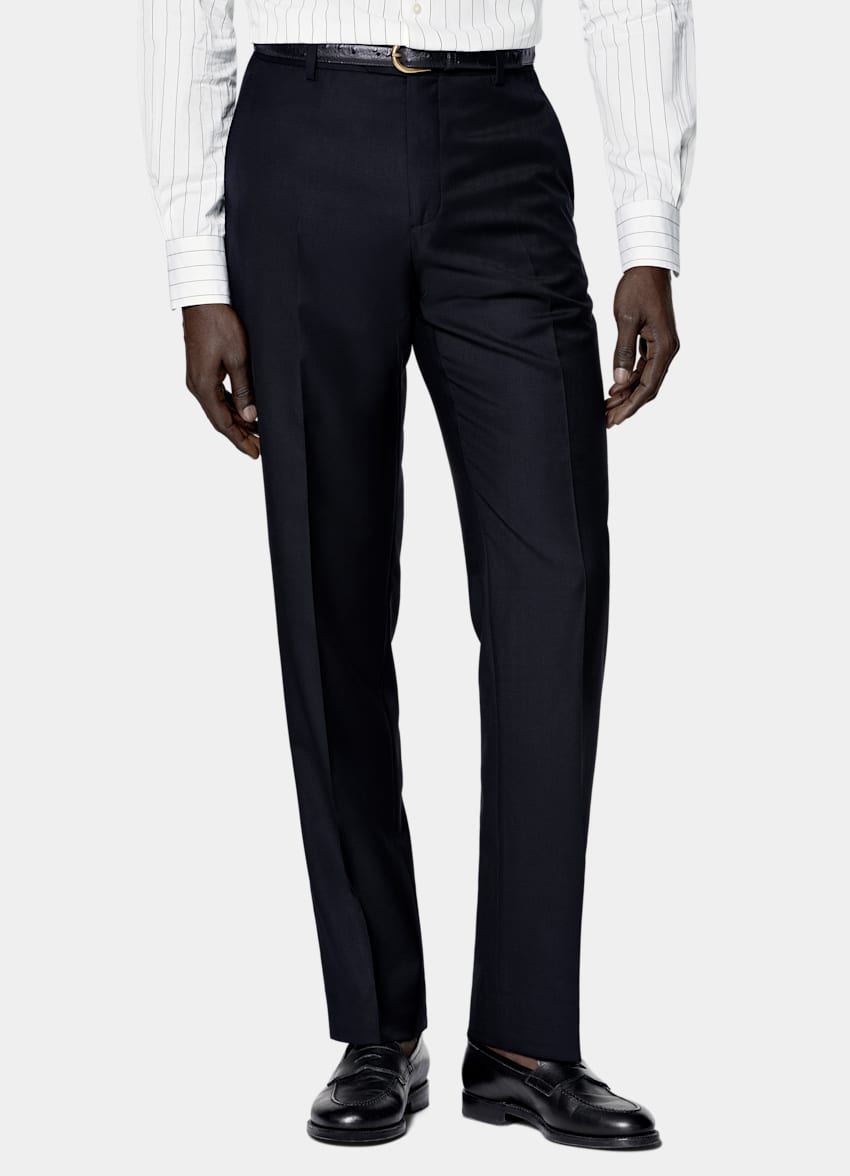 SUITSUPPLY All Season Pura lana S110s de Vitale Barberis Canonico, Italia Traje Havana azul marino corte Tailored