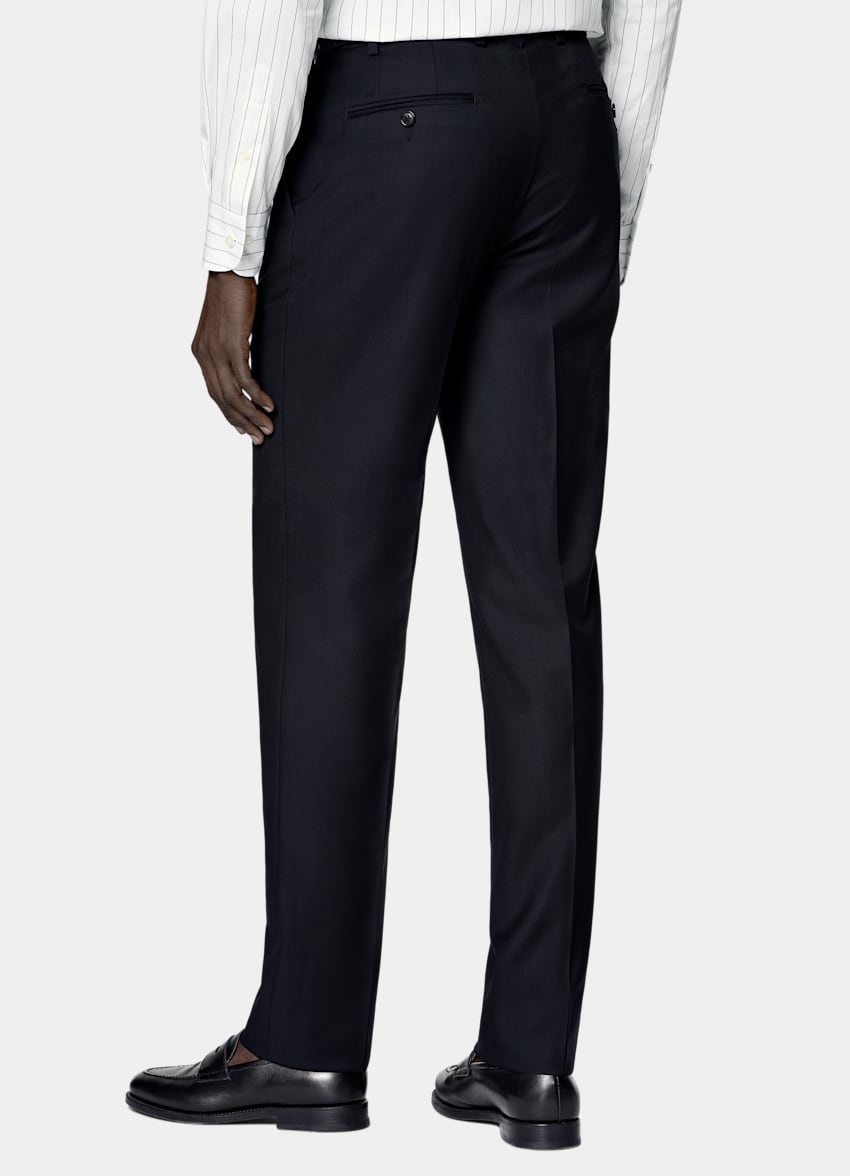 SUITSUPPLY All Season Pura lana S110s de Vitale Barberis Canonico, Italia Traje Havana azul marino corte Tailored