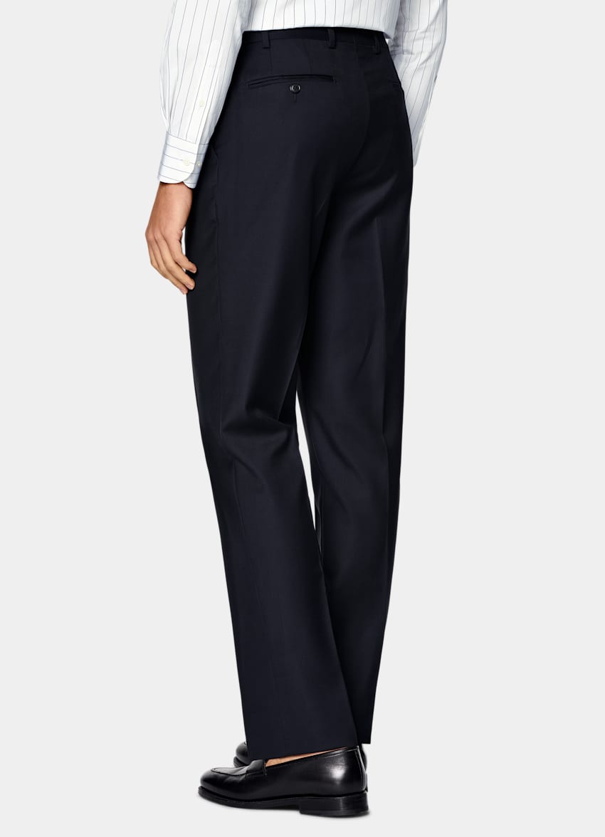 SUITSUPPLY All Season Pure S110's Wool by Vitale Barberis Canonico, Italy Navy Three-Piece Tailored Fit Havana Suit