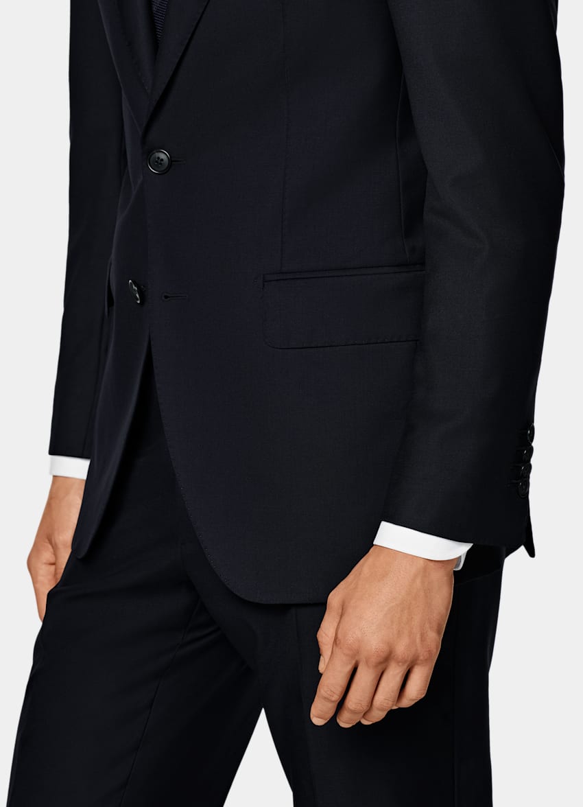 SUITSUPPLY All Season Pure S110's Wool by Vitale Barberis Canonico, Italy Navy Tailored Fit Havana Suit