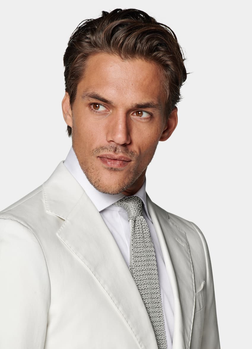 SUITSUPPLY Pure Cotton by E.Thomas, Italy Off-White Havana Suit
