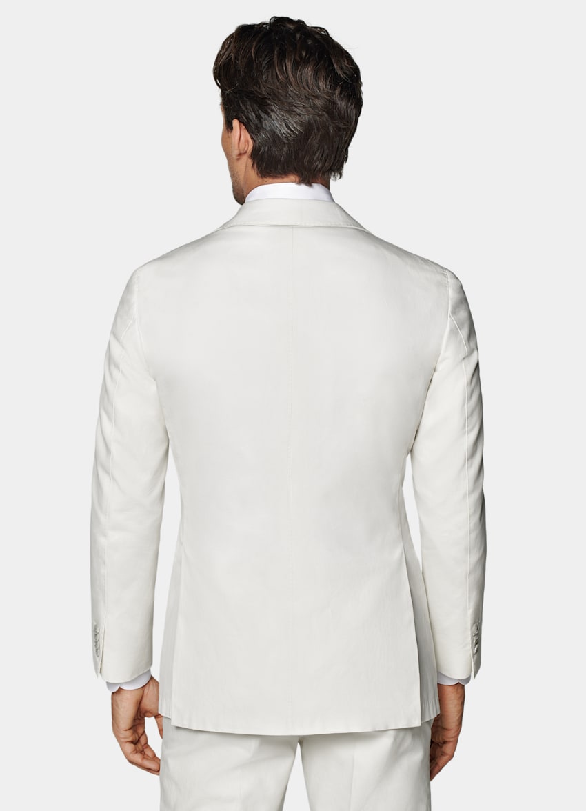 SUITSUPPLY Pure Cotton by E.Thomas, Italy  Off-White Tailored Fit Havana Suit