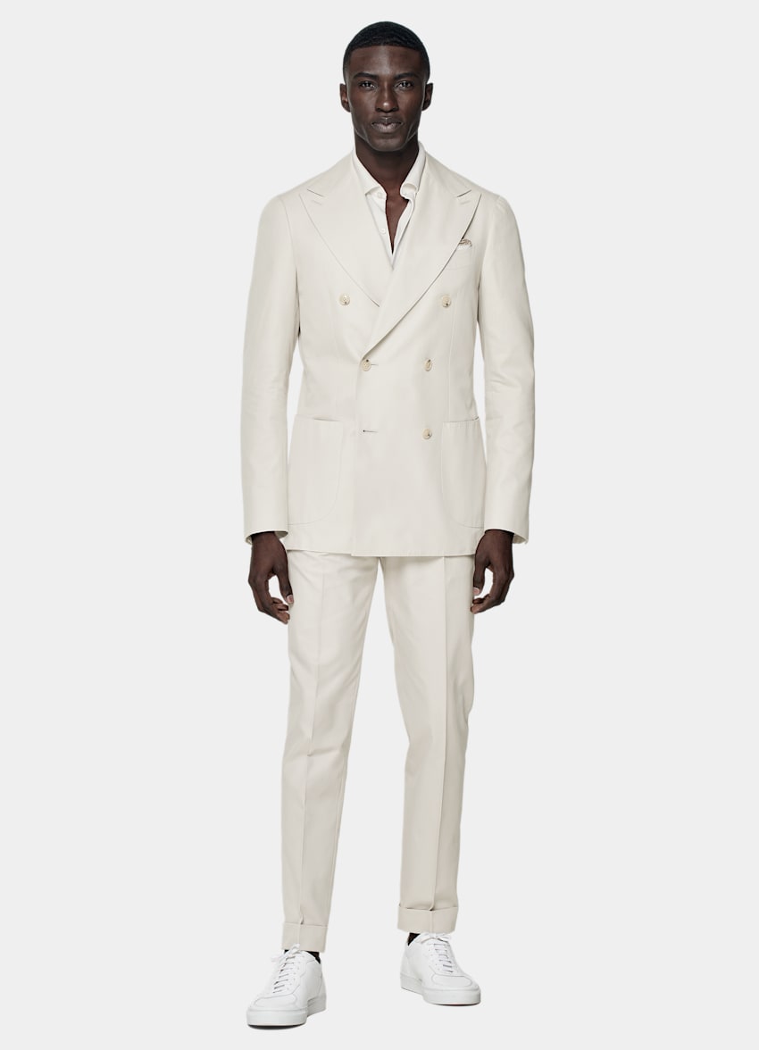 SUITSUPPLY Summer Pure Cotton by E.Thomas, Italy  Sand Tailored Fit Havana Suit