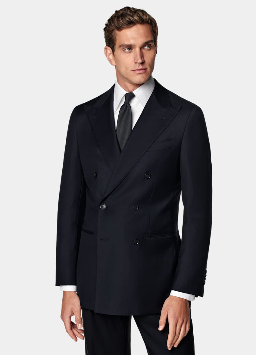 SUITSUPPLY All Season Pure S110's Wool by Vitale Barberis Canonico, Italy Navy Tailored Fit Havana Suit