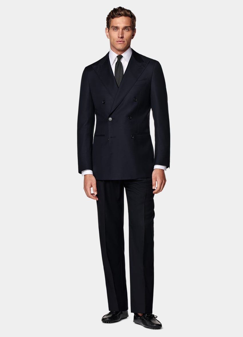 SUITSUPPLY All Season Pure S110's Wool by Vitale Barberis Canonico, Italy Navy Tailored Fit Havana Suit