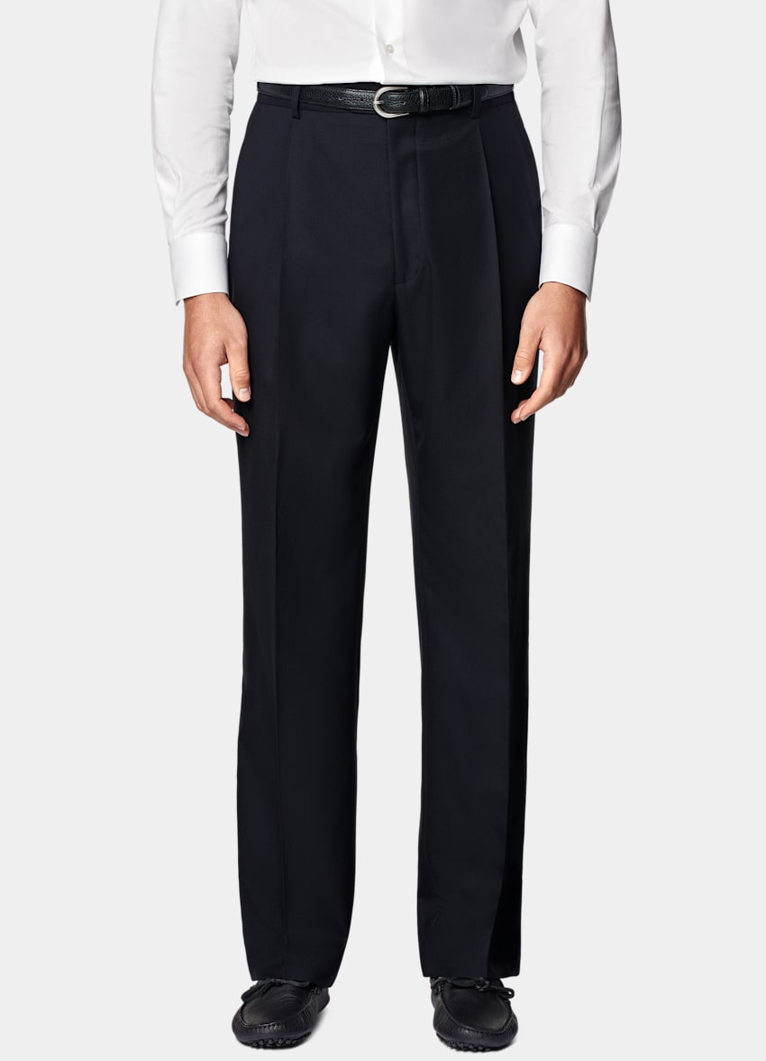 SUITSUPPLY All Season Pure S110's Wool by Vitale Barberis Canonico, Italy Navy Tailored Fit Havana Suit
