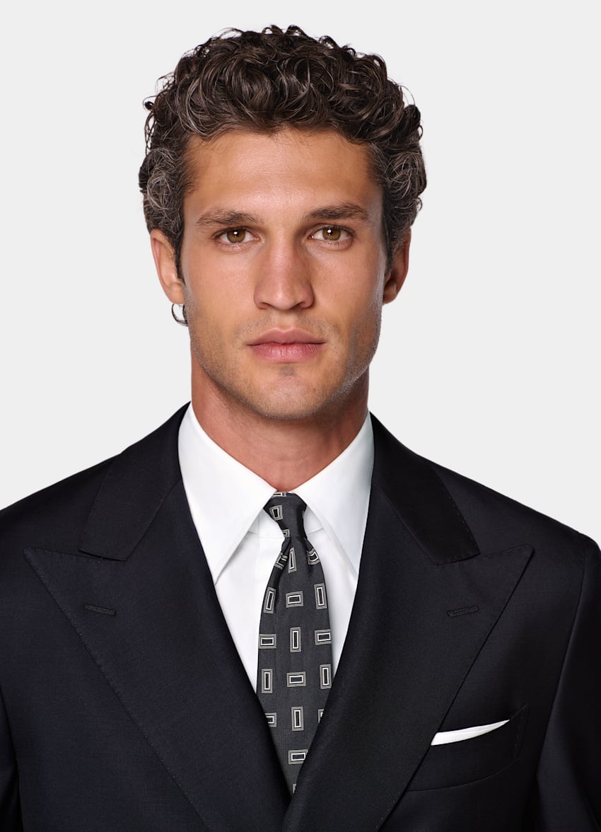 SUITSUPPLY All Season Pure S110's Wool by Vitale Barberis Canonico, Italy Navy Tailored Fit Havana Suit