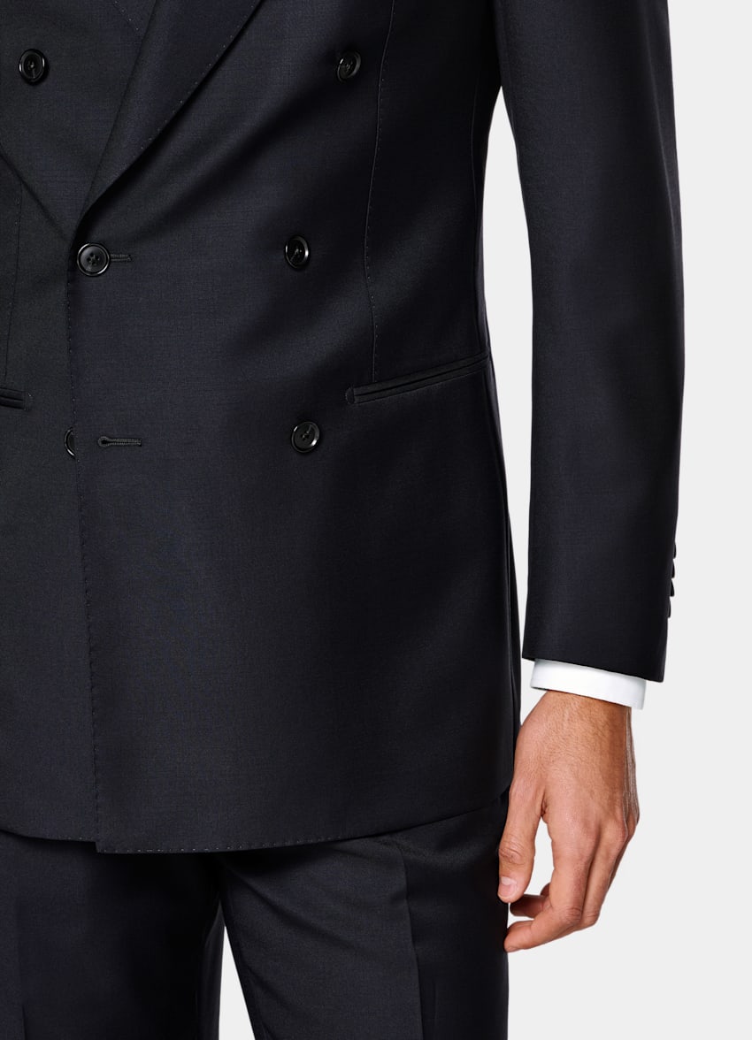 SUITSUPPLY All Season Pure S110's Wool by Vitale Barberis Canonico, Italy Navy Tailored Fit Havana Suit