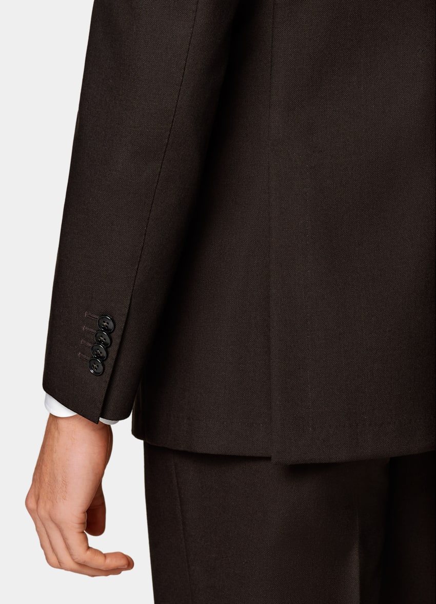 SUITSUPPLY Pure 4-Ply Wool by Rogna, Italy Dark Brown Havana Suit