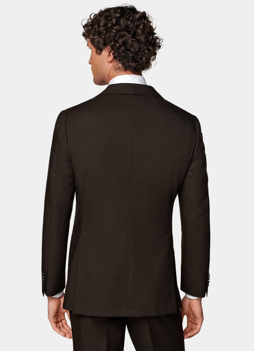 SUITSUPPLY Pure 4-Ply Wool by Rogna, Italy Dark Brown Havana Suit