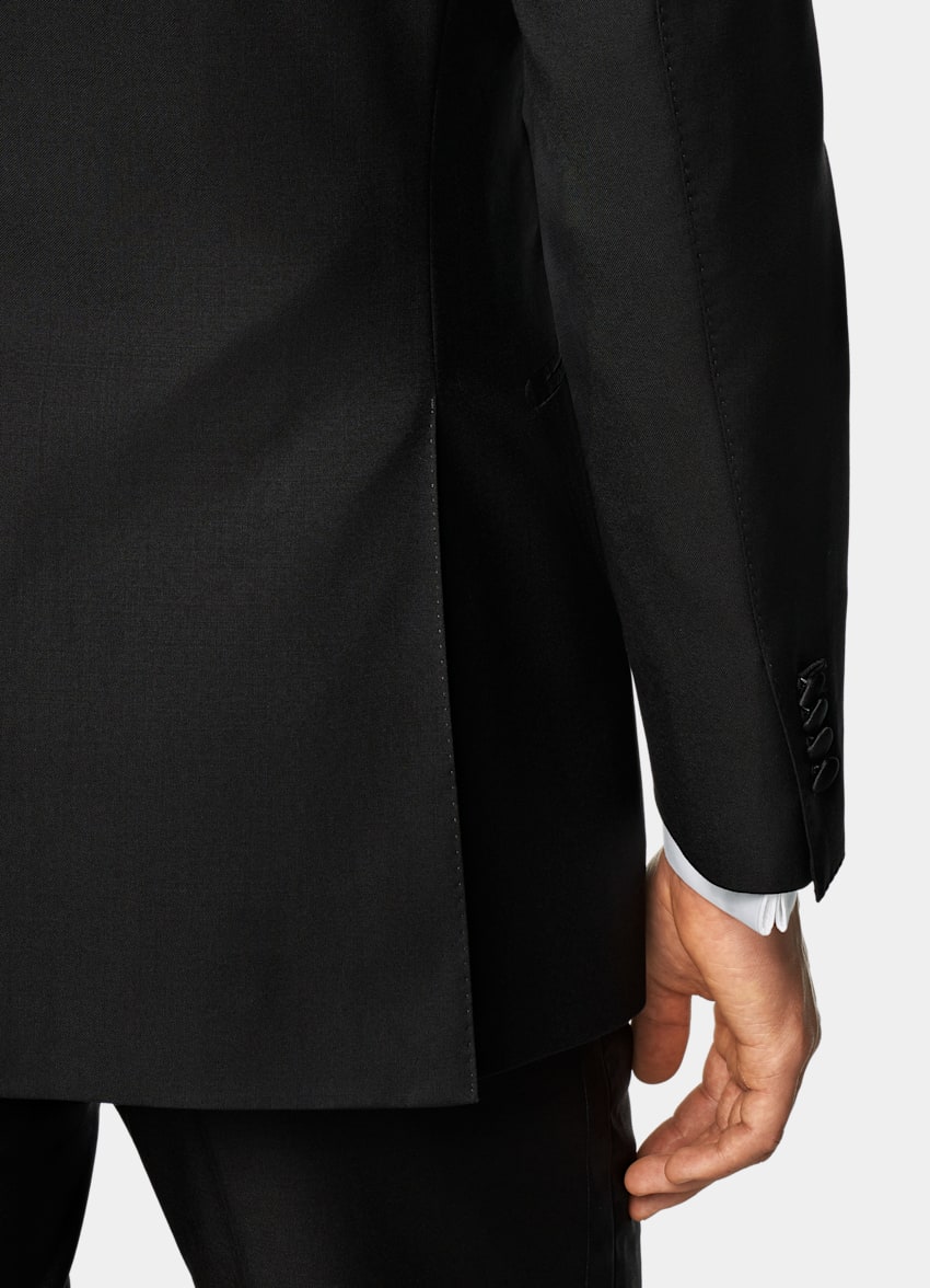 SUITSUPPLY All Season Pure S110's Wool by Vitale Barberis Canonico, Italy Black Tailored Fit Havana Tuxedo
