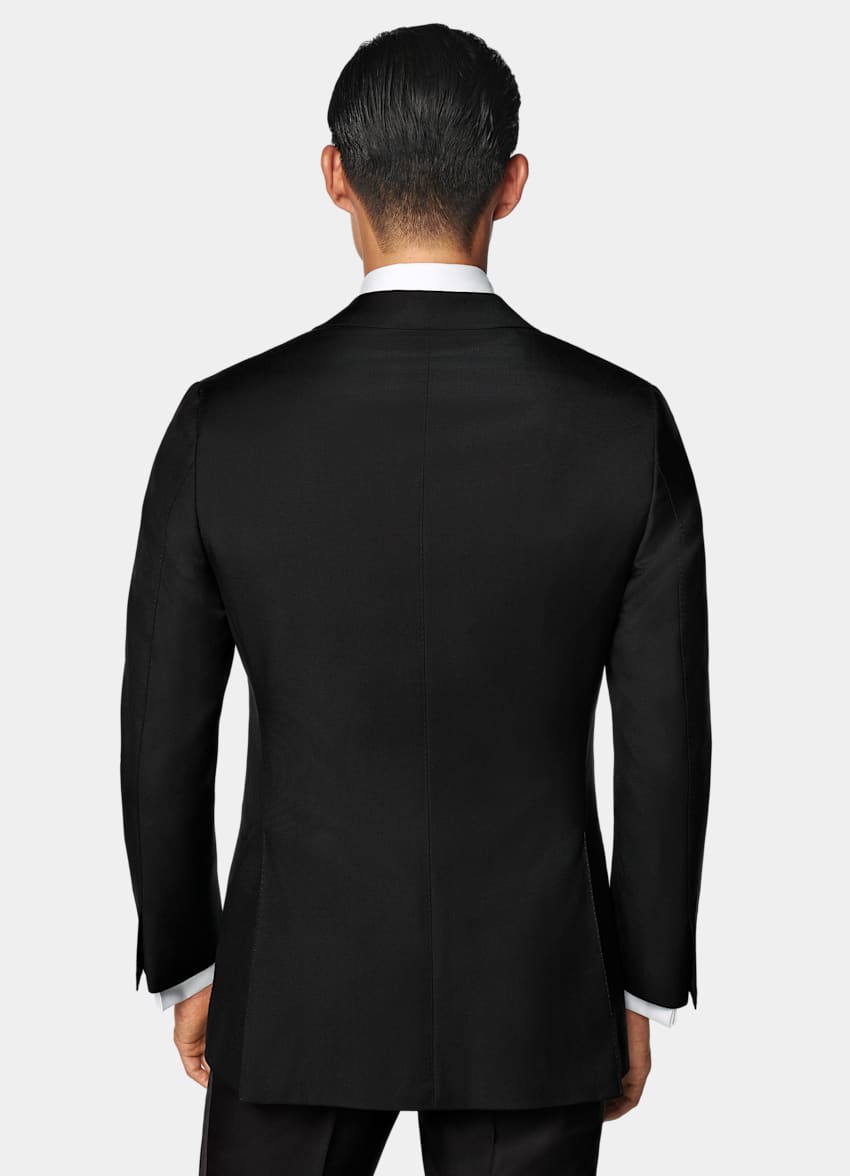 SUITSUPPLY All Season Pure S110's Wool by Vitale Barberis Canonico, Italy Black Tailored Fit Havana Tuxedo