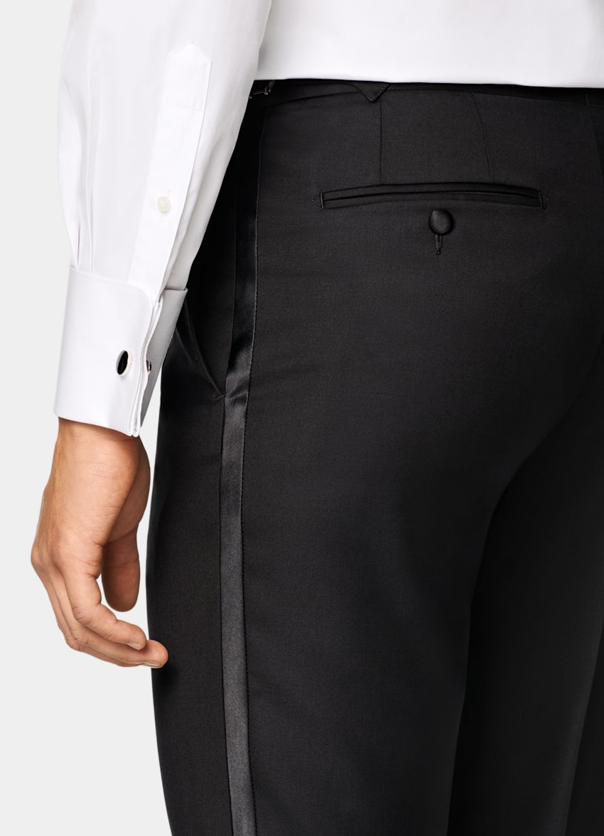 SUITSUPPLY All Season Pure S110's Wool by Vitale Barberis Canonico, Italy Black Tailored Fit Havana Tuxedo