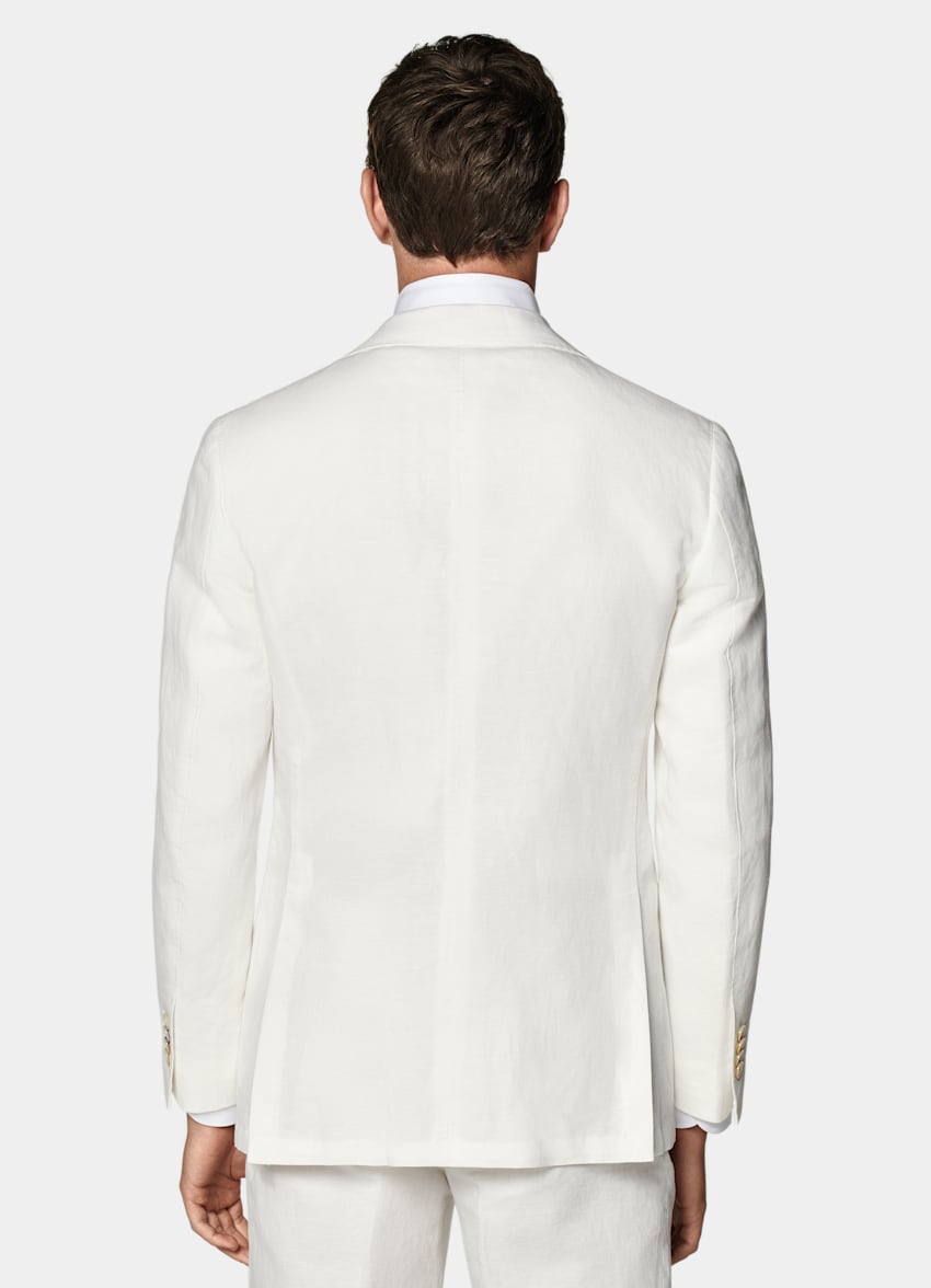 SUITSUPPLY Len/bawełna od Di Sondrio, Włochy  Garnitur Havana tailored fit w odcieniu bieli