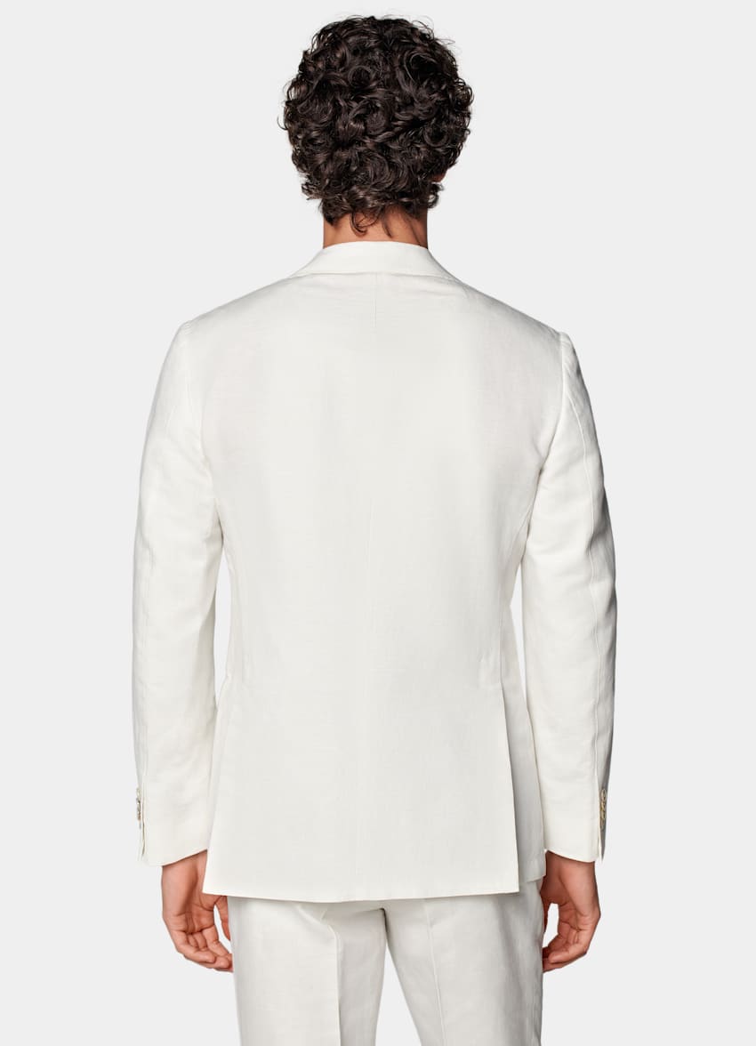 SUITSUPPLY Len/bawełna od Di Sondrio, Włochy  Garnitur Havana tailored fit w odcieniu bieli