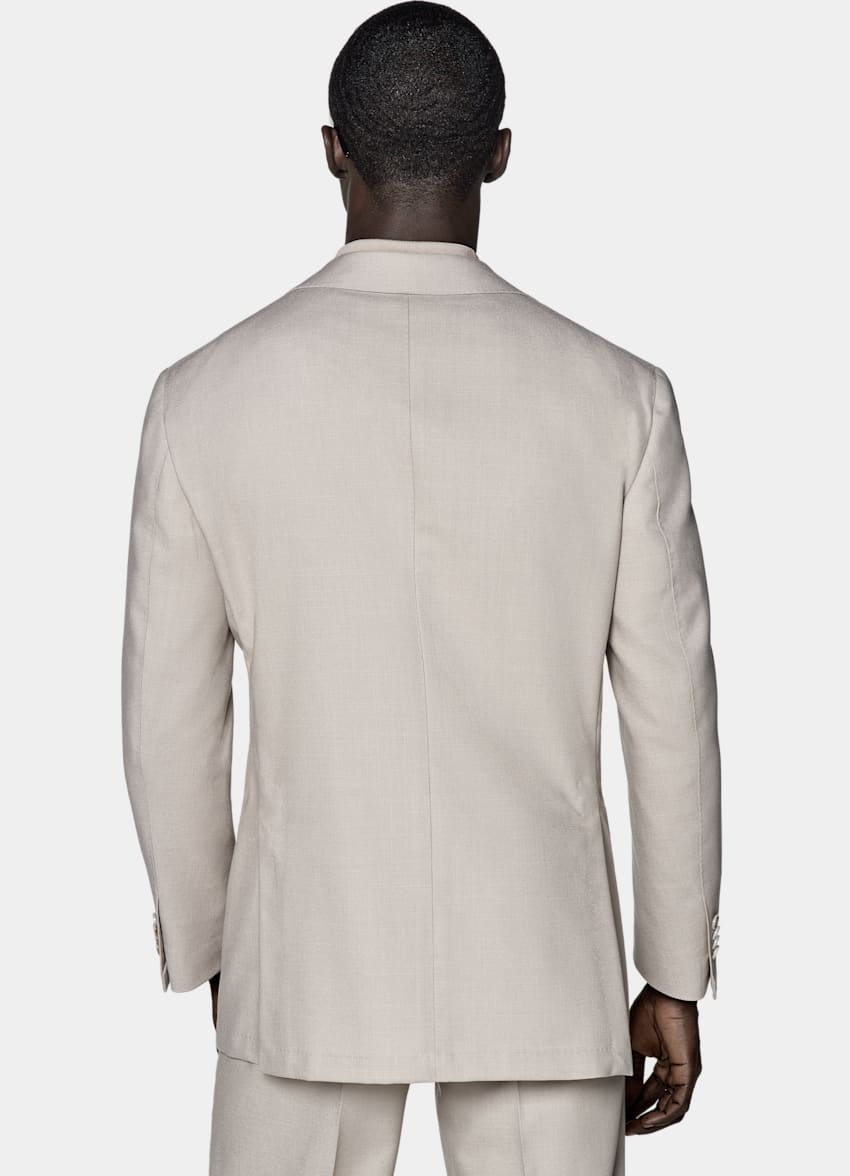 SUITSUPPLY All season Pure 4fach Traveller Schurwolle by Rogna, Italien Roma Anzug helltaupe Relaxed Fit