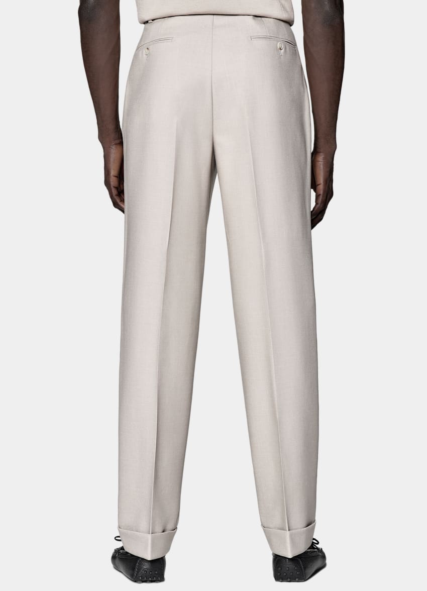 SUITSUPPLY All season Pure 4fach Traveller Schurwolle by Rogna, Italien Roma Anzug helltaupe Relaxed Fit