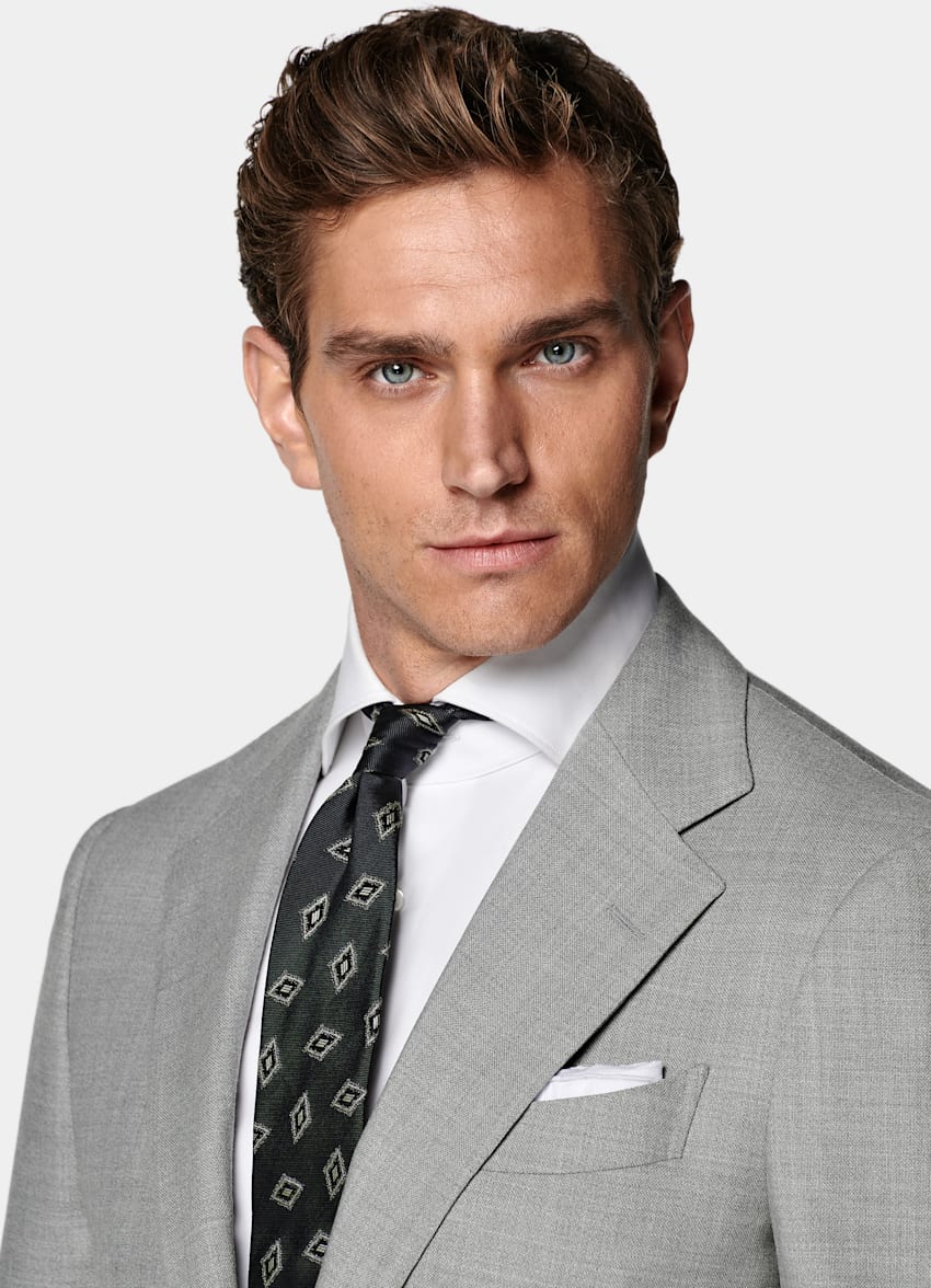 SUITSUPPLY All season Lana 4-ply no stiro - Rogna, Italia Abito Havana grigio chiaro tailored fit