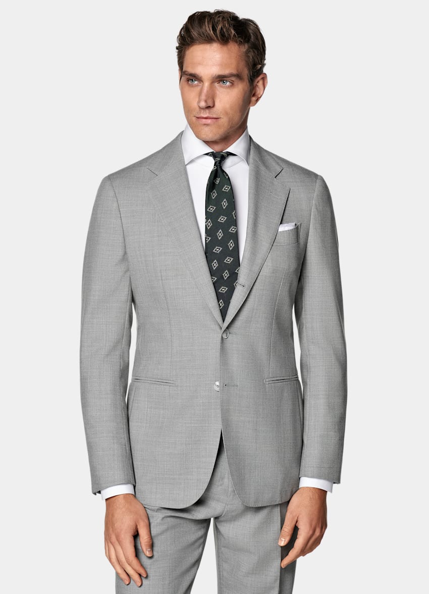 SUITSUPPLY All season Lana 4-ply no stiro - Rogna, Italia Abito Havana grigio chiaro tailored fit