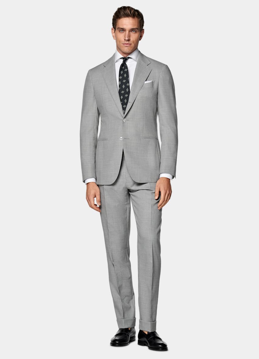 SUITSUPPLY All season Lana 4-ply no stiro - Rogna, Italia Abito Havana grigio chiaro tailored fit