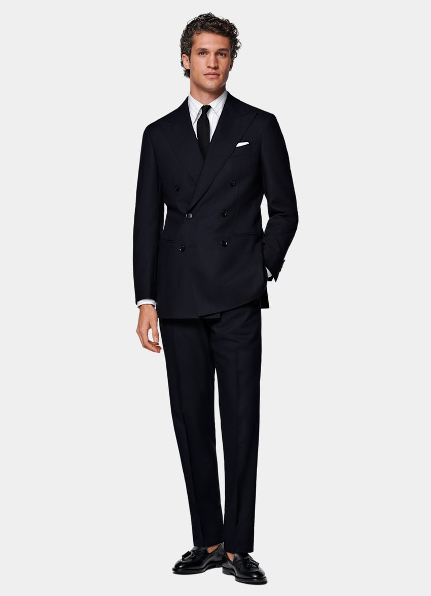 SUITSUPPLY All season Lana 4-ply no stiro - Rogna, Italia Abito Havana blu navy tailored fit