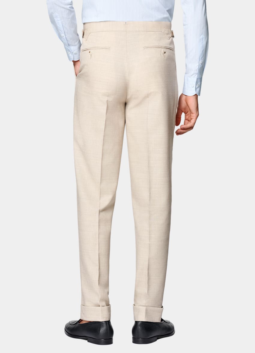 SUITSUPPLY All Season Pure 4-Ply Traveller Wool by Rogna, Italy Sand Tailored Fit Havana Suit