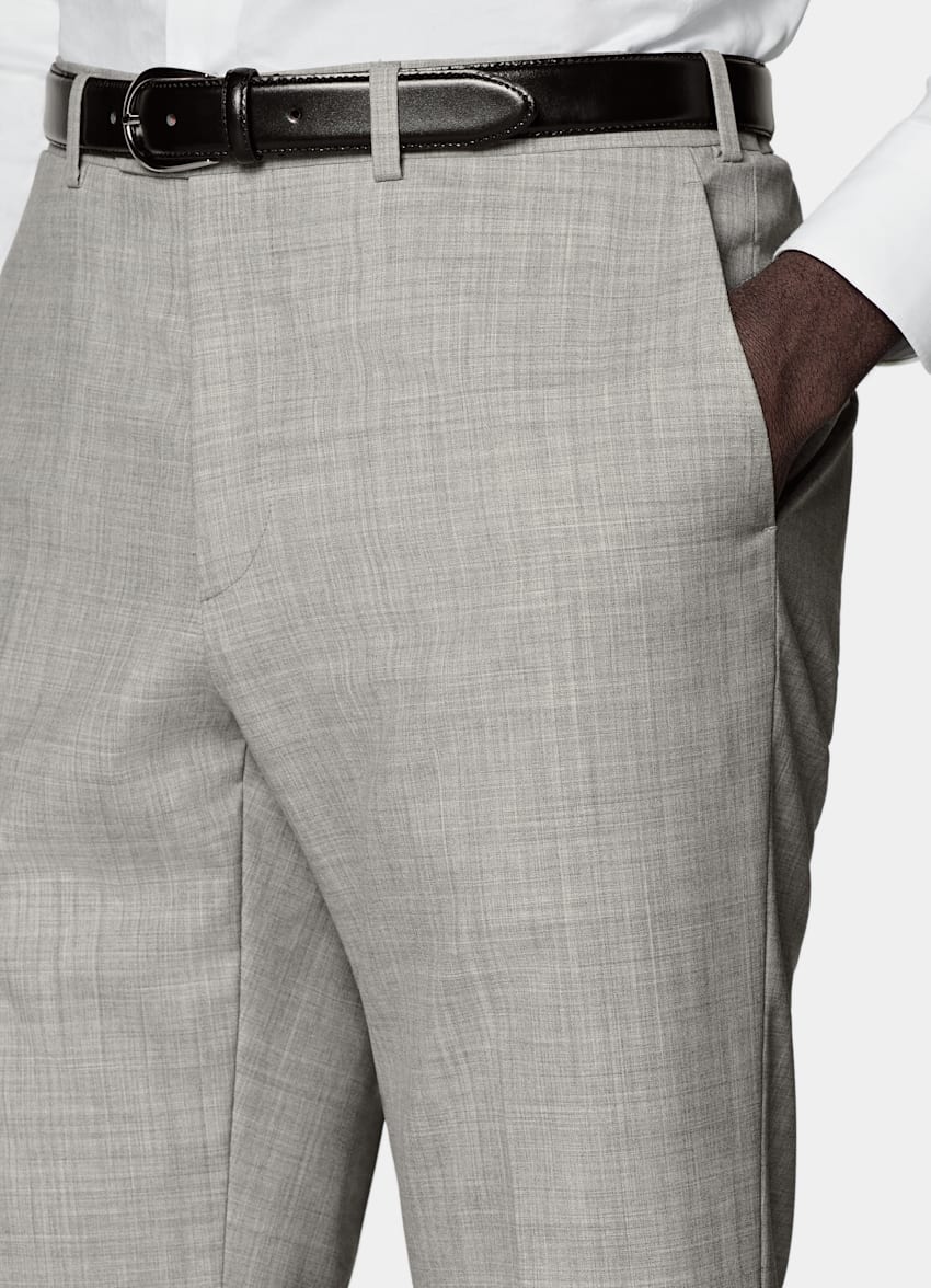 SUITSUPPLY Pura lana tropical S120s de Vitale Barberis Canonico, Italia  Traje Perennial Havana gris claro corte Tailored