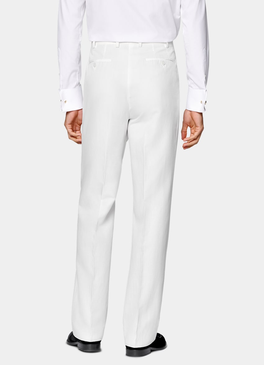 SUITSUPPLY Summer Lyocell Linen Cotton by Di Sondrio, Italy Off-White Tailored Fit Havana Tuxedo