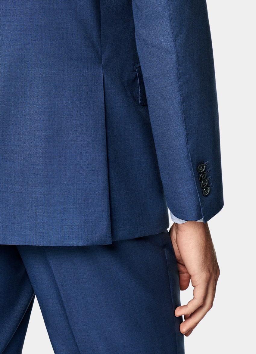 SUITSUPPLY All Season Pure S110's Wool by Vitale Barberis Canonico, Italy Mid Blue Tailored Fit Havana Suit