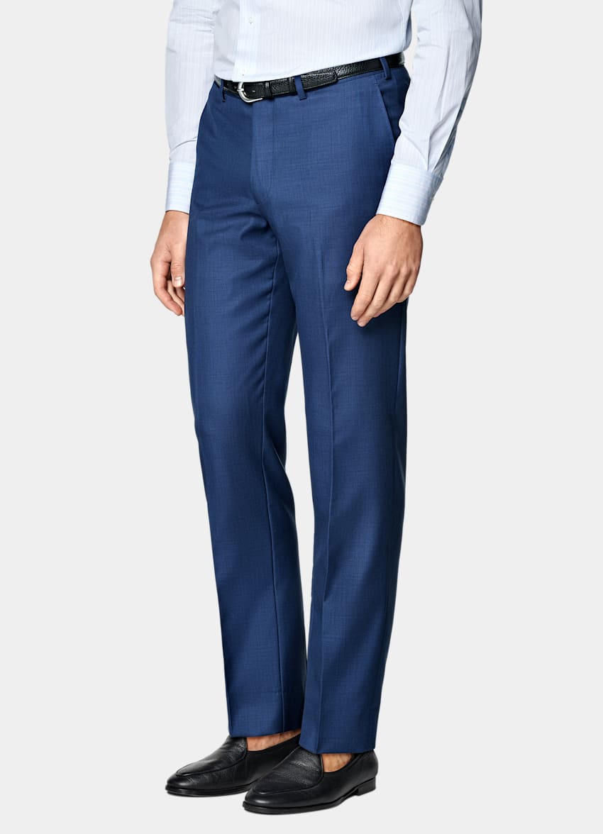 SUITSUPPLY All Season Pure S110's Wool by Vitale Barberis Canonico, Italy Mid Blue Tailored Fit Havana Suit