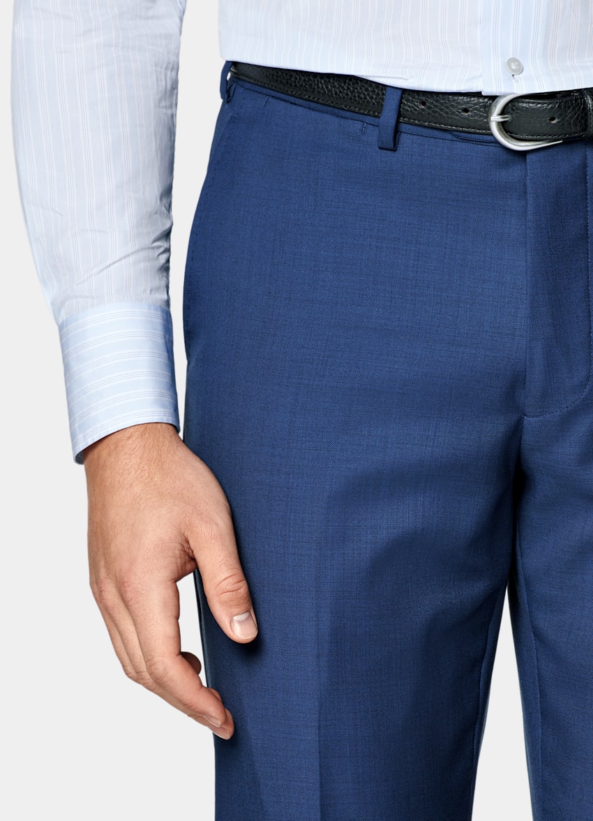 SUITSUPPLY All Season Pure S110's Wool by Vitale Barberis Canonico, Italy Mid Blue Tailored Fit Havana Suit