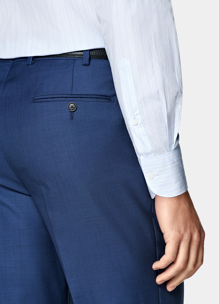 SUITSUPPLY All Season Pure S110's Wool by Vitale Barberis Canonico, Italy Mid Blue Tailored Fit Havana Suit