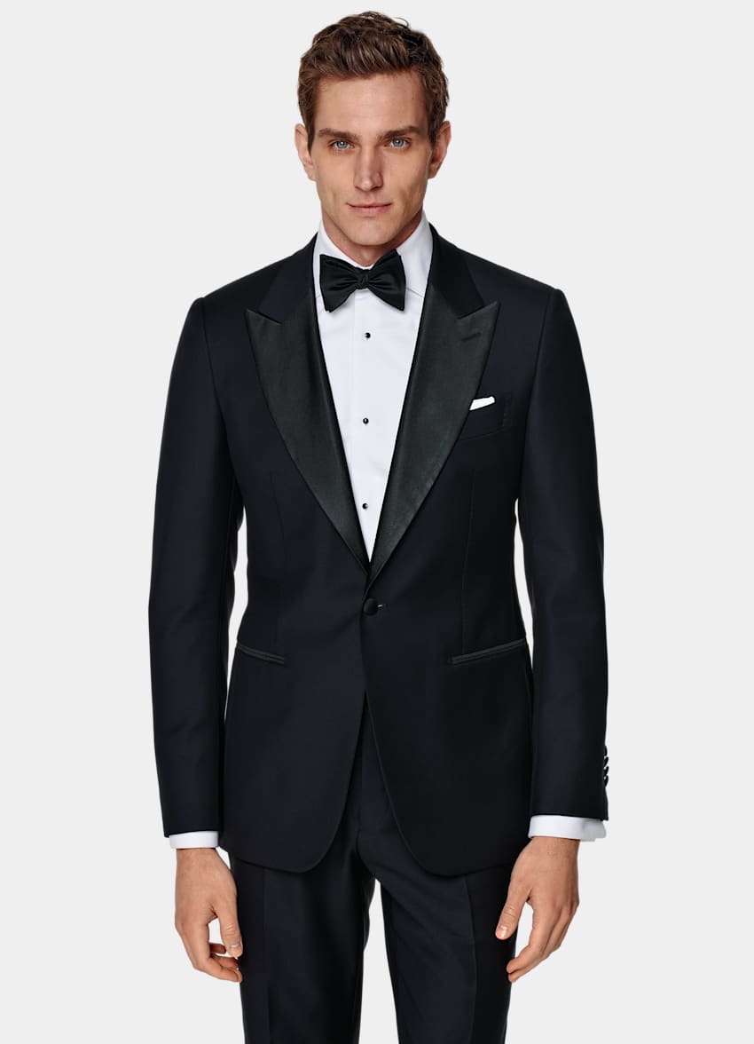 SUITSUPPLY Pure S110's Wool by Vitale Barberis Canonico, Italy  Navy Tailored Fit Lazio Tuxedo