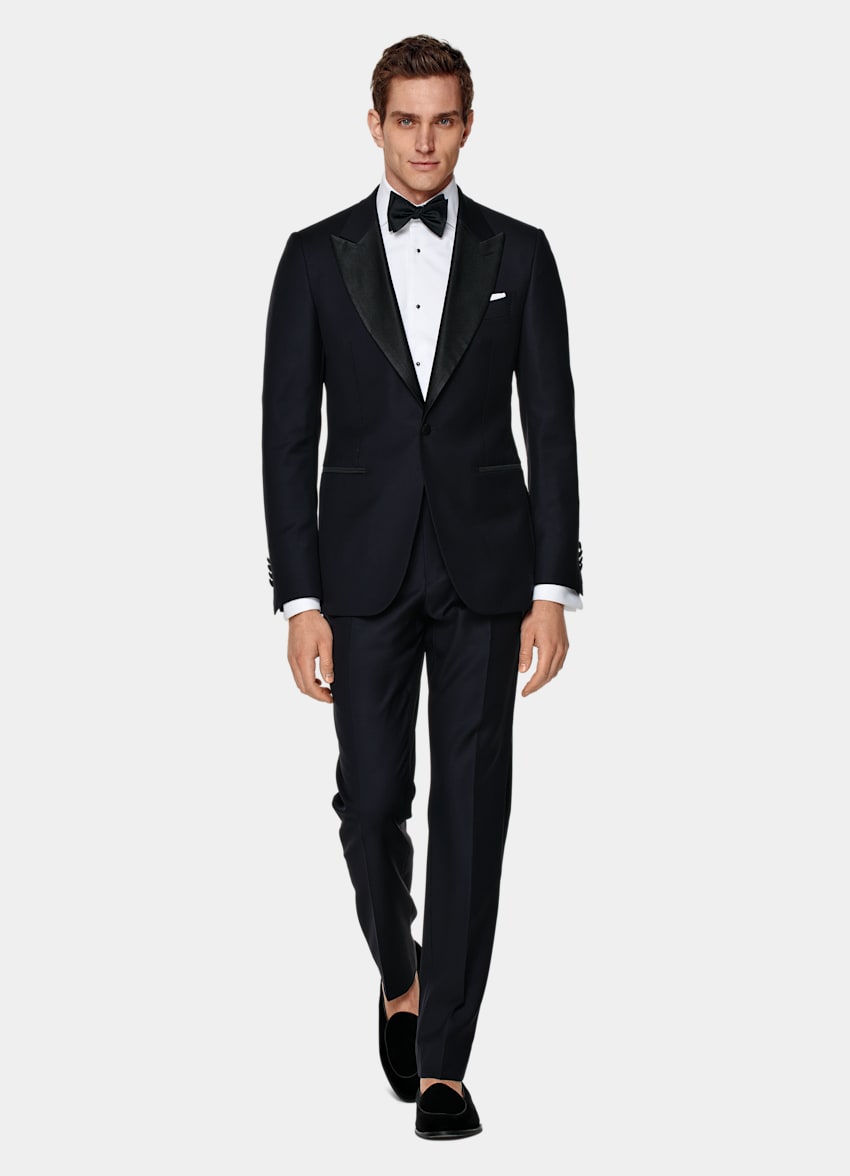 SUITSUPPLY Pure S110's Wool by Vitale Barberis Canonico, Italy  Navy Tailored Fit Lazio Tuxedo
