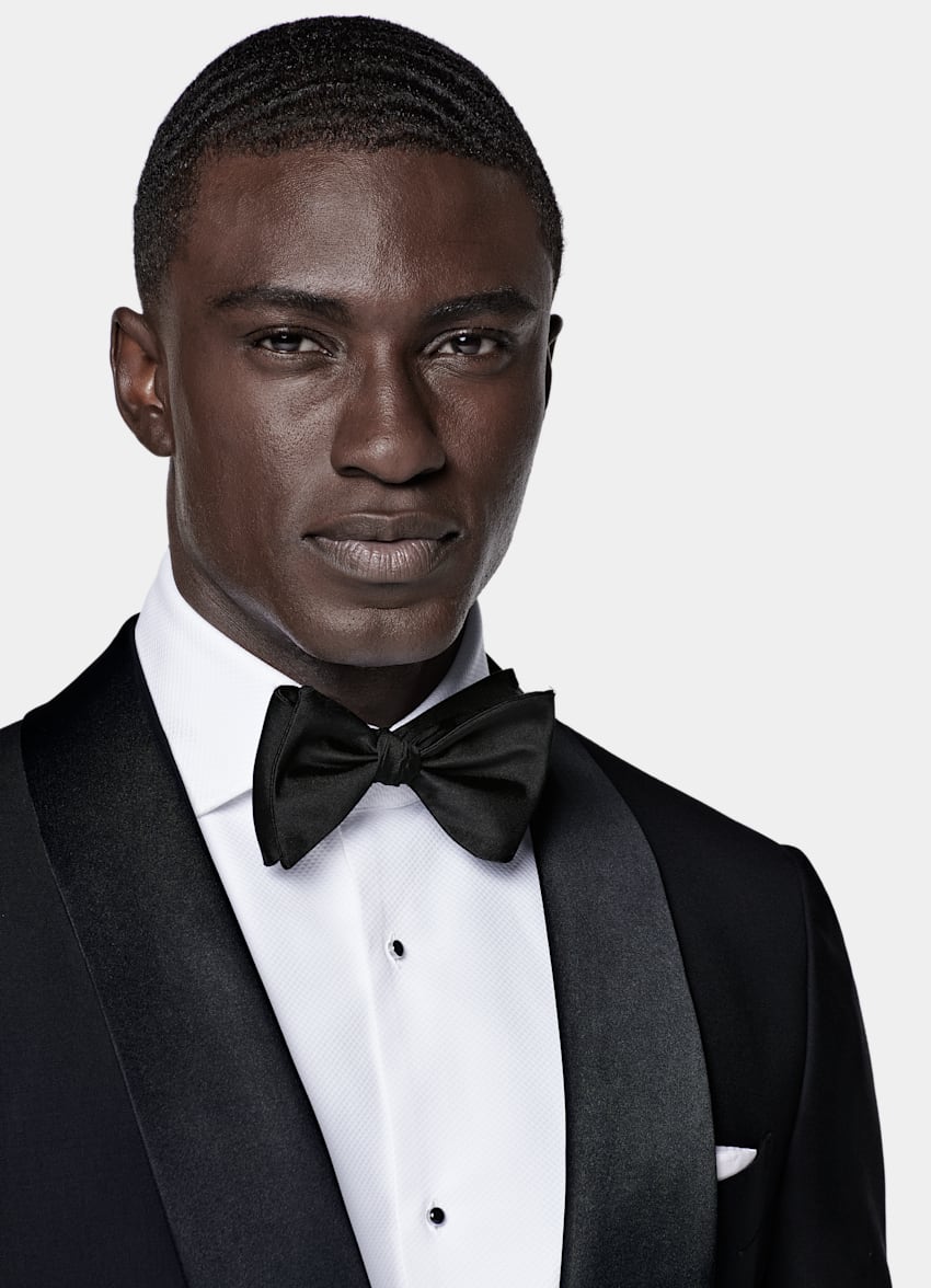 SUITSUPPLY All Season Pure S110's Wool by Vitale Barberis Canonico, Italy Navy Tailored Fit Havana Tuxedo