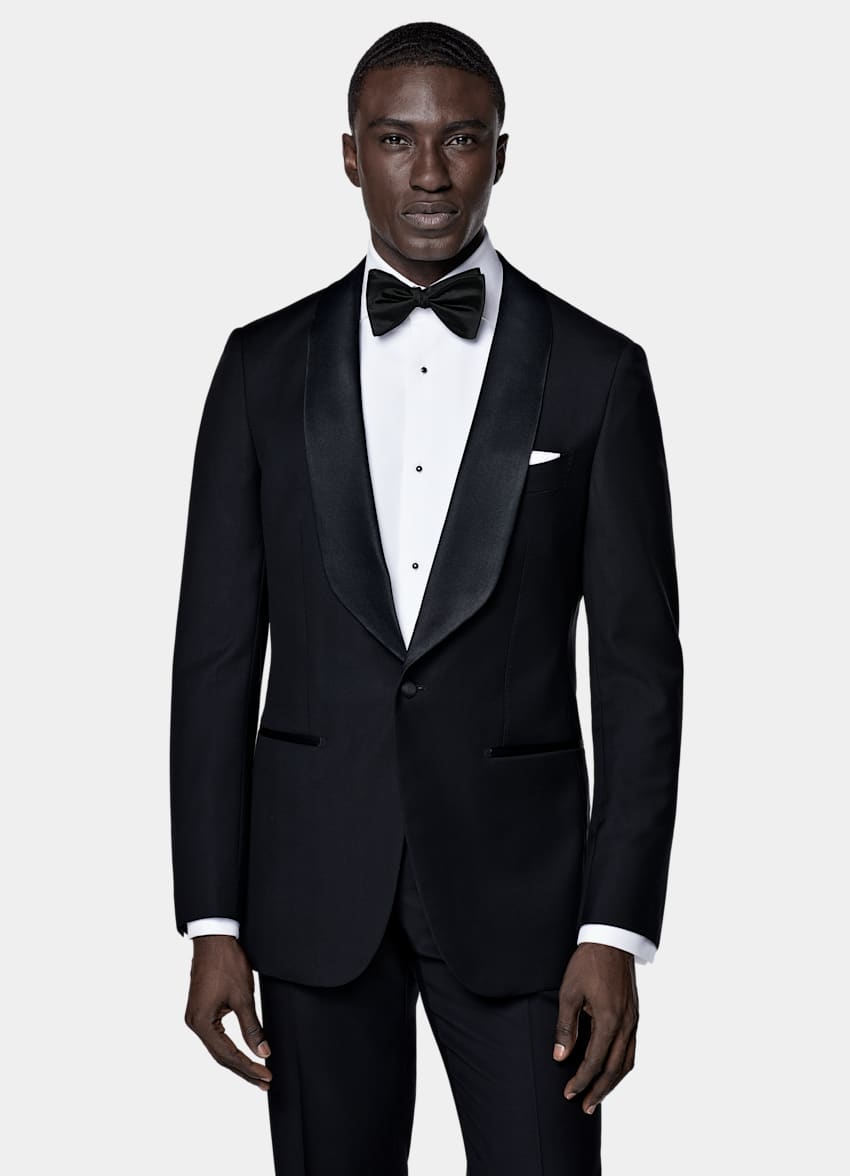 SUITSUPPLY All Season Pure S110's Wool by Vitale Barberis Canonico, Italy Navy Tailored Fit Havana Tuxedo