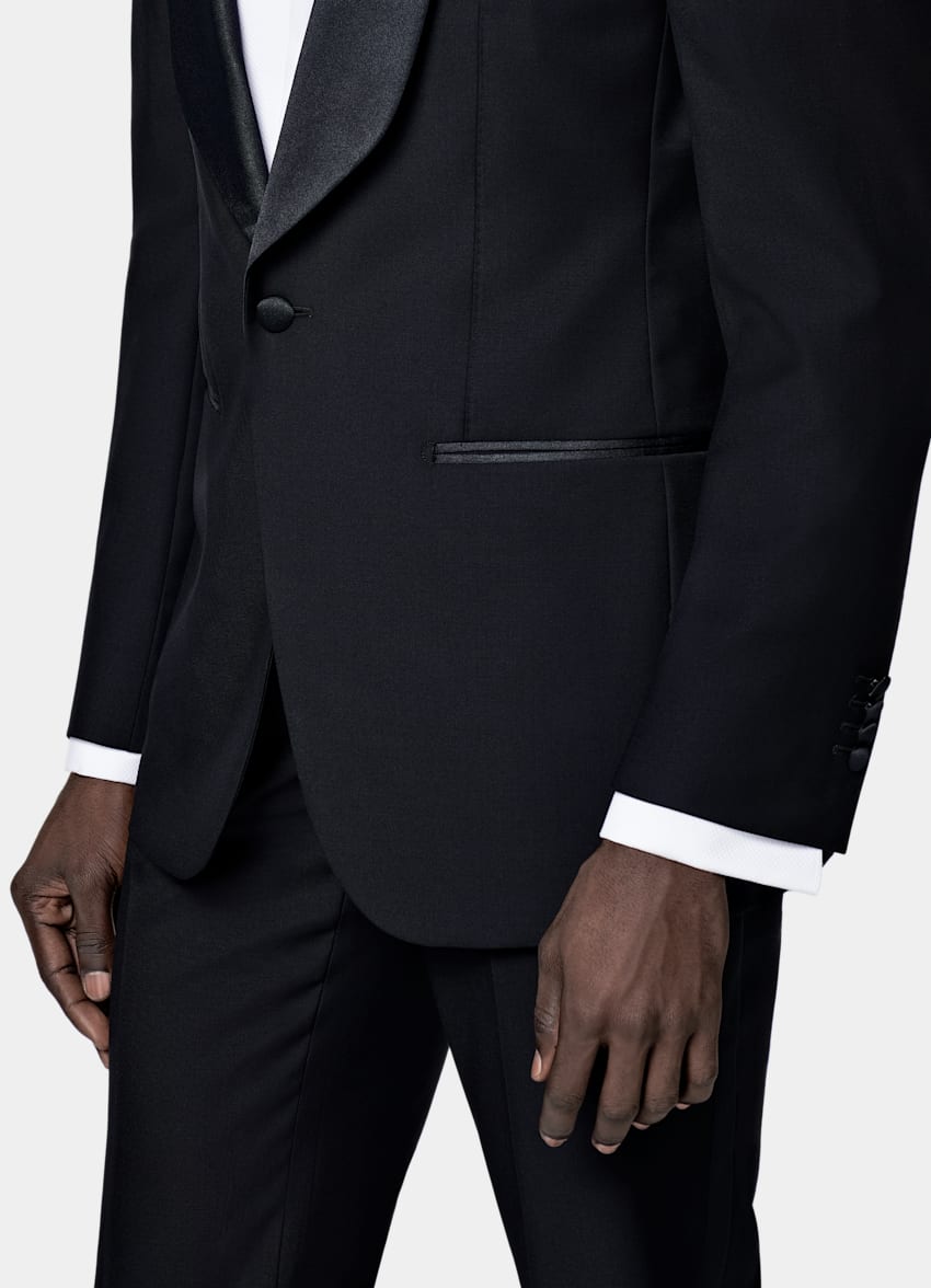 SUITSUPPLY All Season Pure S110's Wool by Vitale Barberis Canonico, Italy Navy Tailored Fit Havana Tuxedo