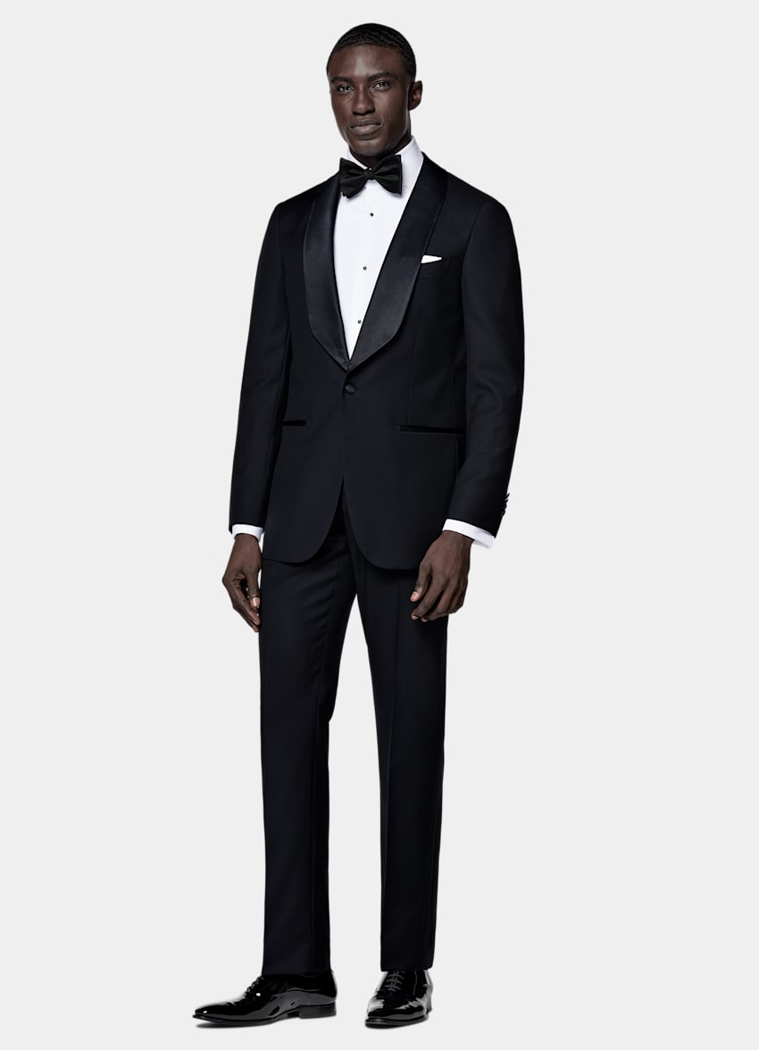 SUITSUPPLY All Season Pure S110's Wool by Vitale Barberis Canonico, Italy Navy Tailored Fit Havana Tuxedo