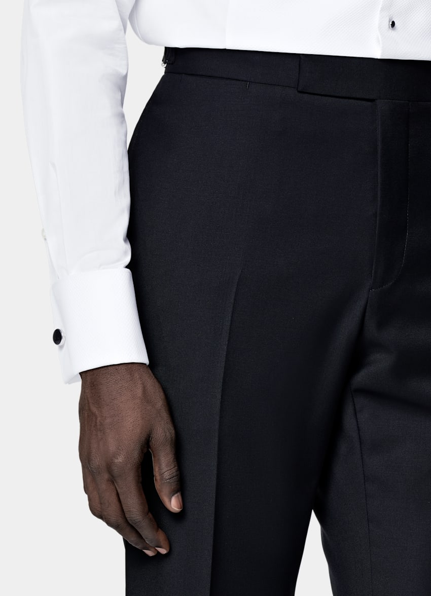SUITSUPPLY All Season Pure S110's Wool by Vitale Barberis Canonico, Italy Navy Tailored Fit Havana Tuxedo