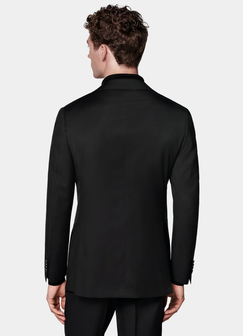 SUITSUPPLY All Season Pure Wool by Reda, Italy Black Perennial Tailored Fit Havana Suit