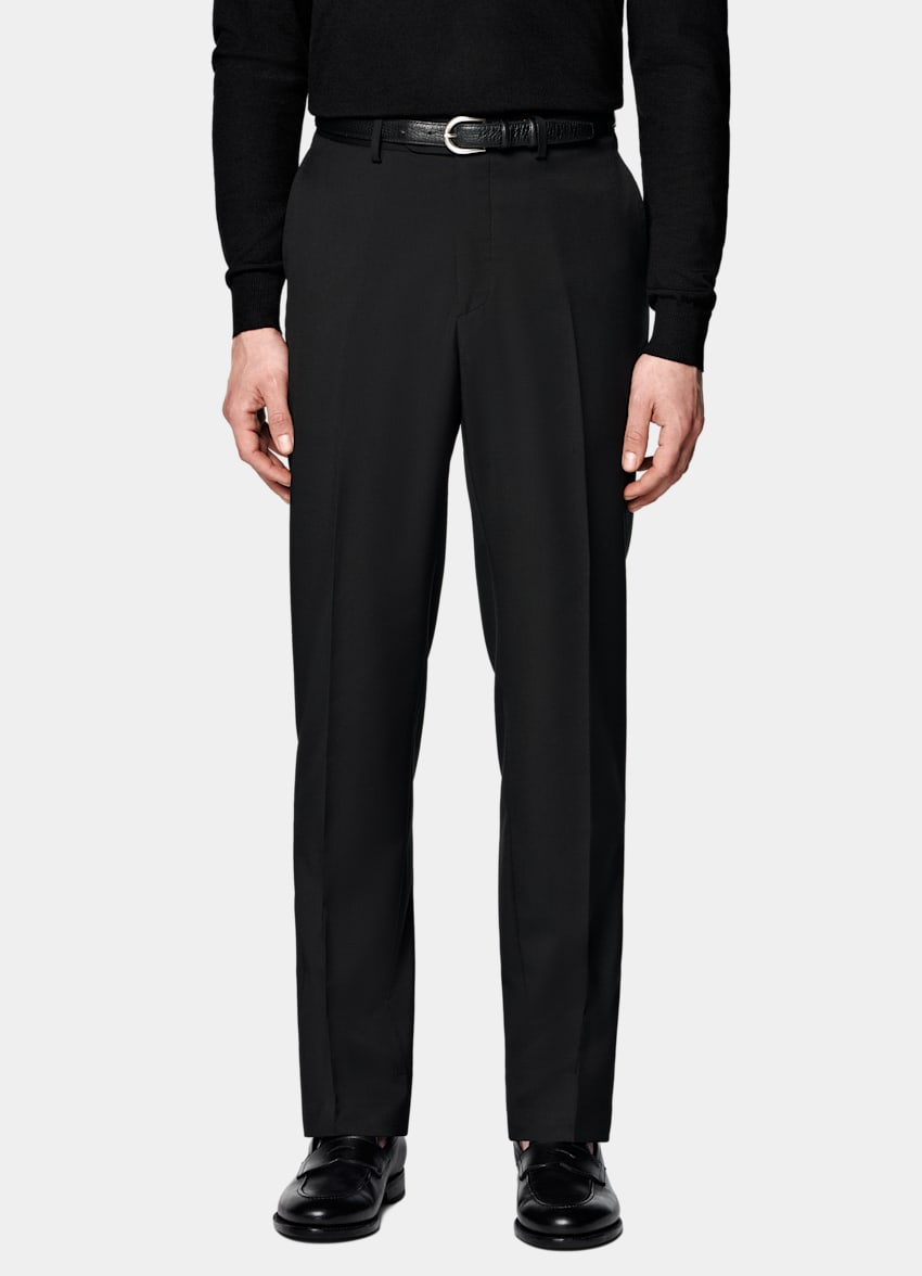 SUITSUPPLY All Season Pure Wool by Reda, Italy Black Perennial Tailored Fit Havana Suit