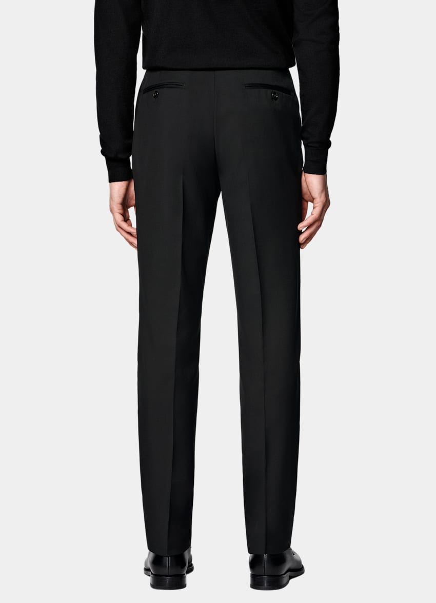 SUITSUPPLY All Season Pure Wool by Reda, Italy Black Perennial Tailored Fit Havana Suit