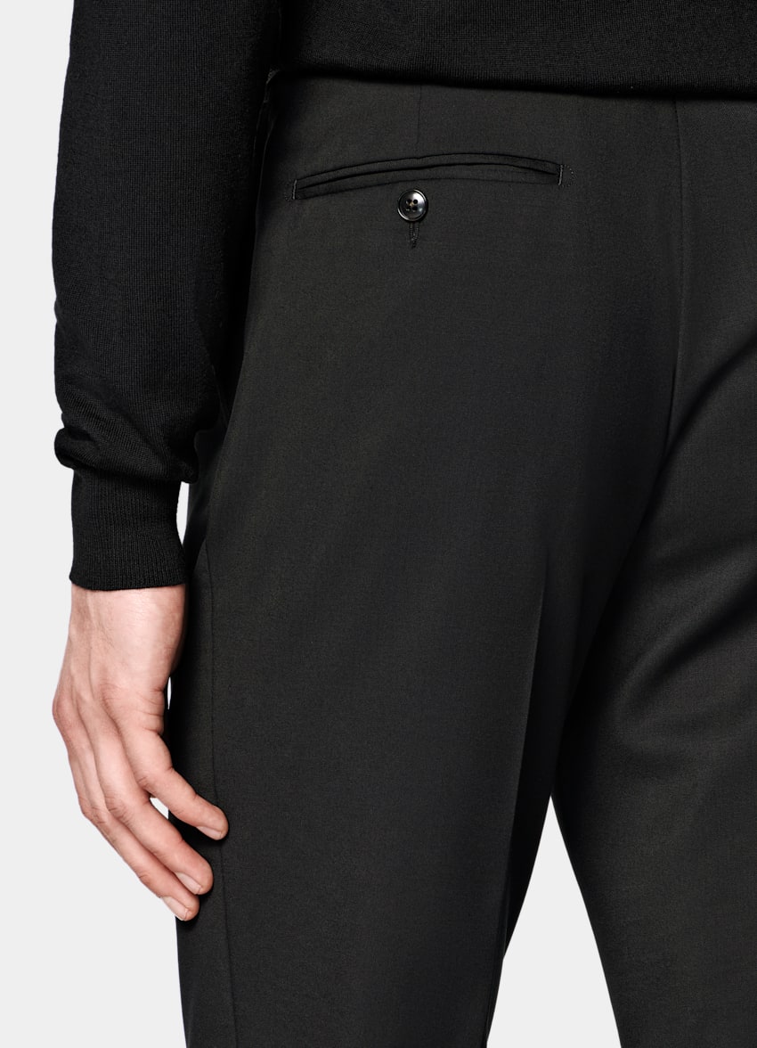 SUITSUPPLY All Season Pure Wool by Reda, Italy Black Perennial Tailored Fit Havana Suit
