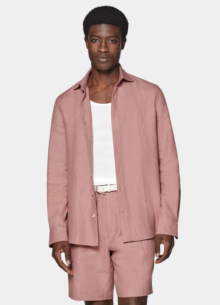 SUITSUPPLY Rent linne från Di Sondrio, Italien Ledigt rosa set