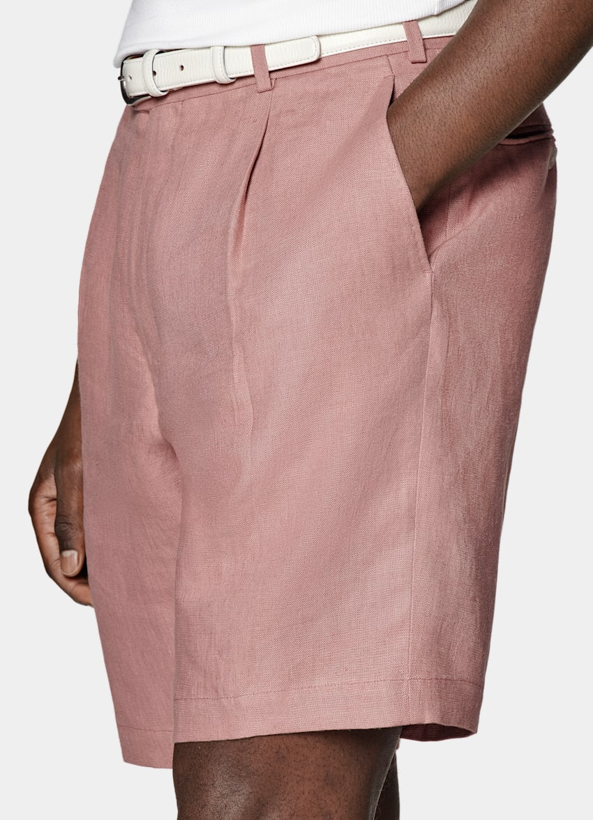 SUITSUPPLY 意大利 Di Sondrio 生产的亚麻面料 粉色休闲套装