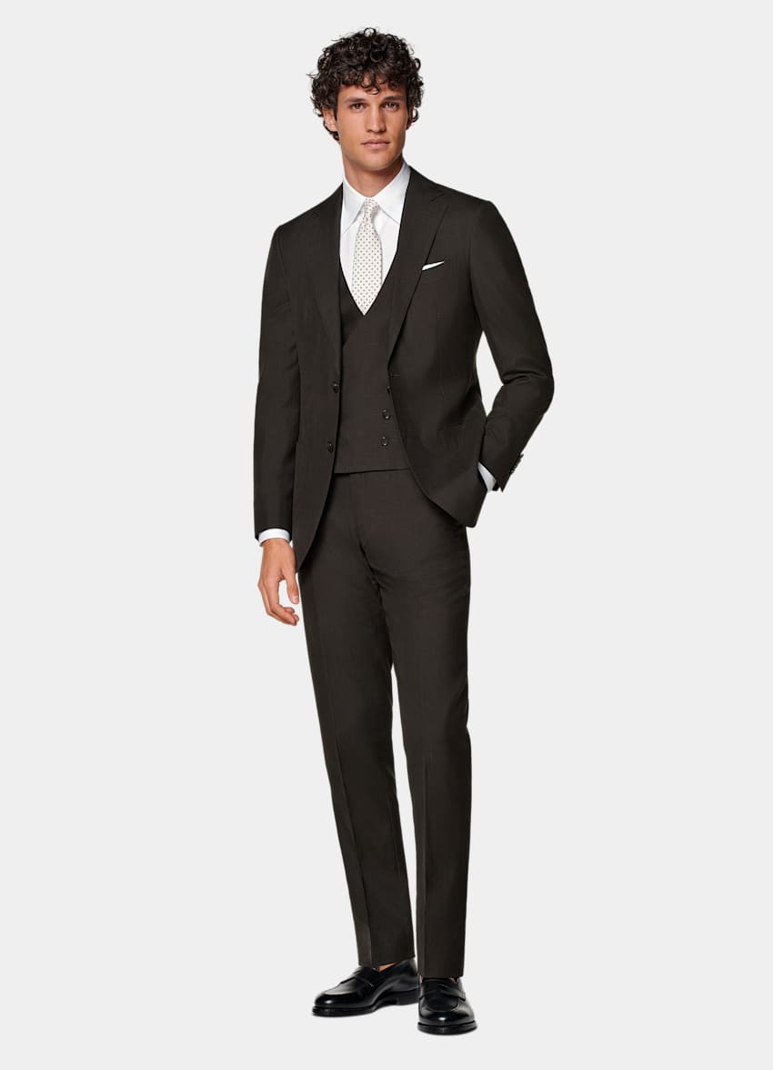 Black Plain Men Three Piece Suit Set Design No-D-5242 in Latur at