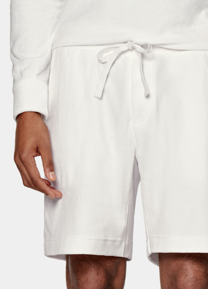 SUITSUPPLY Czysta bawełna Zestaw casual biały polo z długimi rękawami